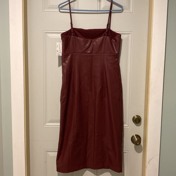 Bar III Faux-Leather Square-Neck Sleeveless Dress Size M - Picture 2 of 4